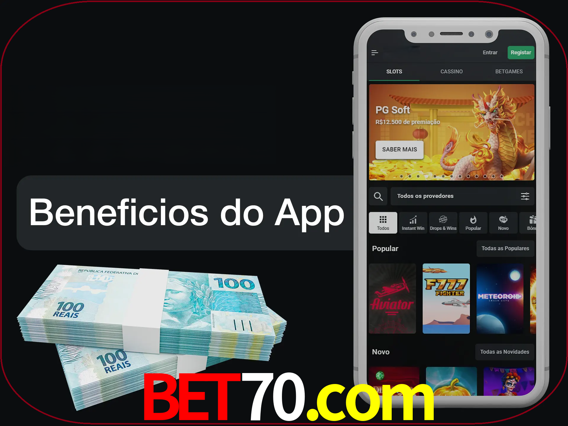 Obtenha todos os benefícios usando o aplicativo.