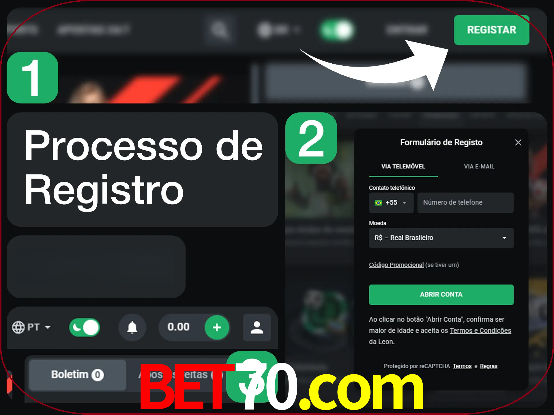 O processo de registro na LeonBet é simples.